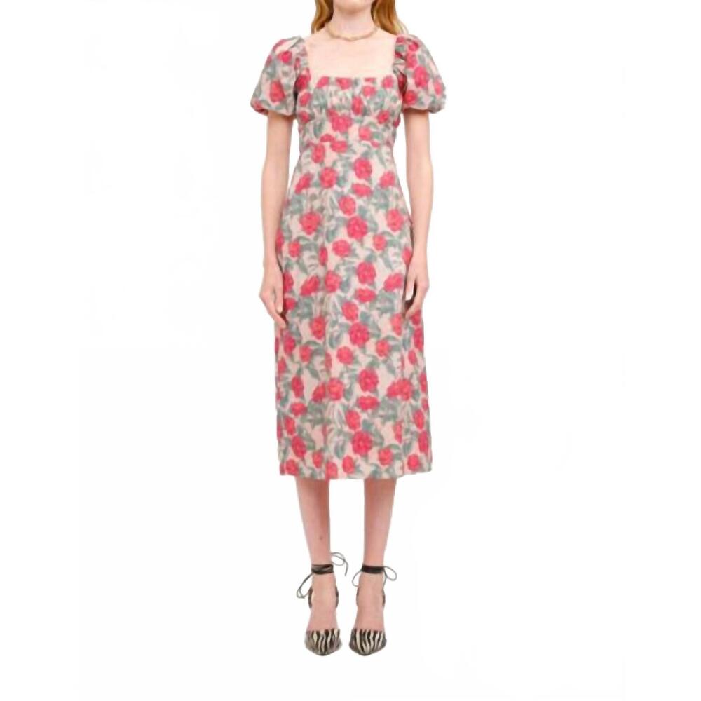 NEW SOFIE THE LABEL sylvia midi dress in red